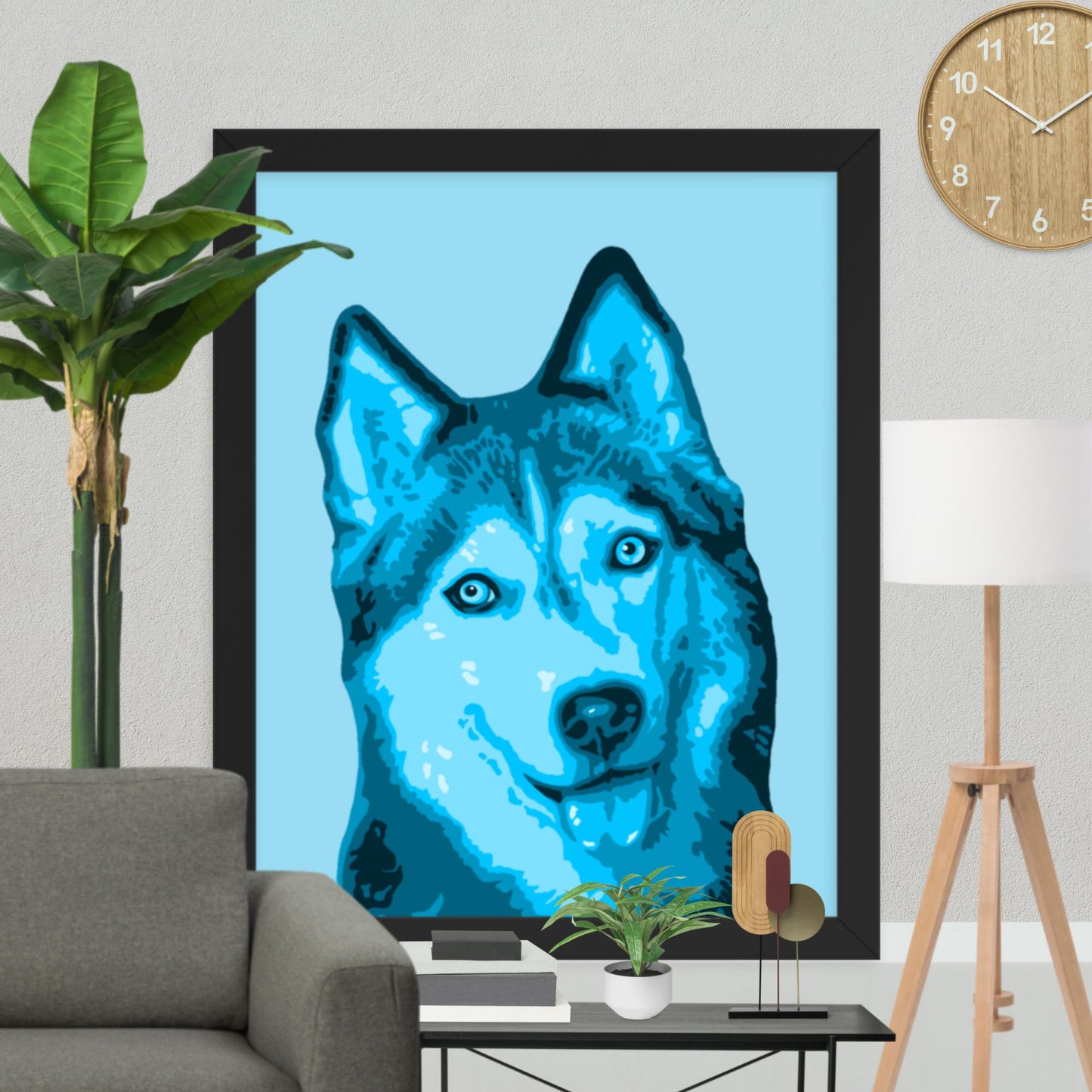 Framed Husky Poster