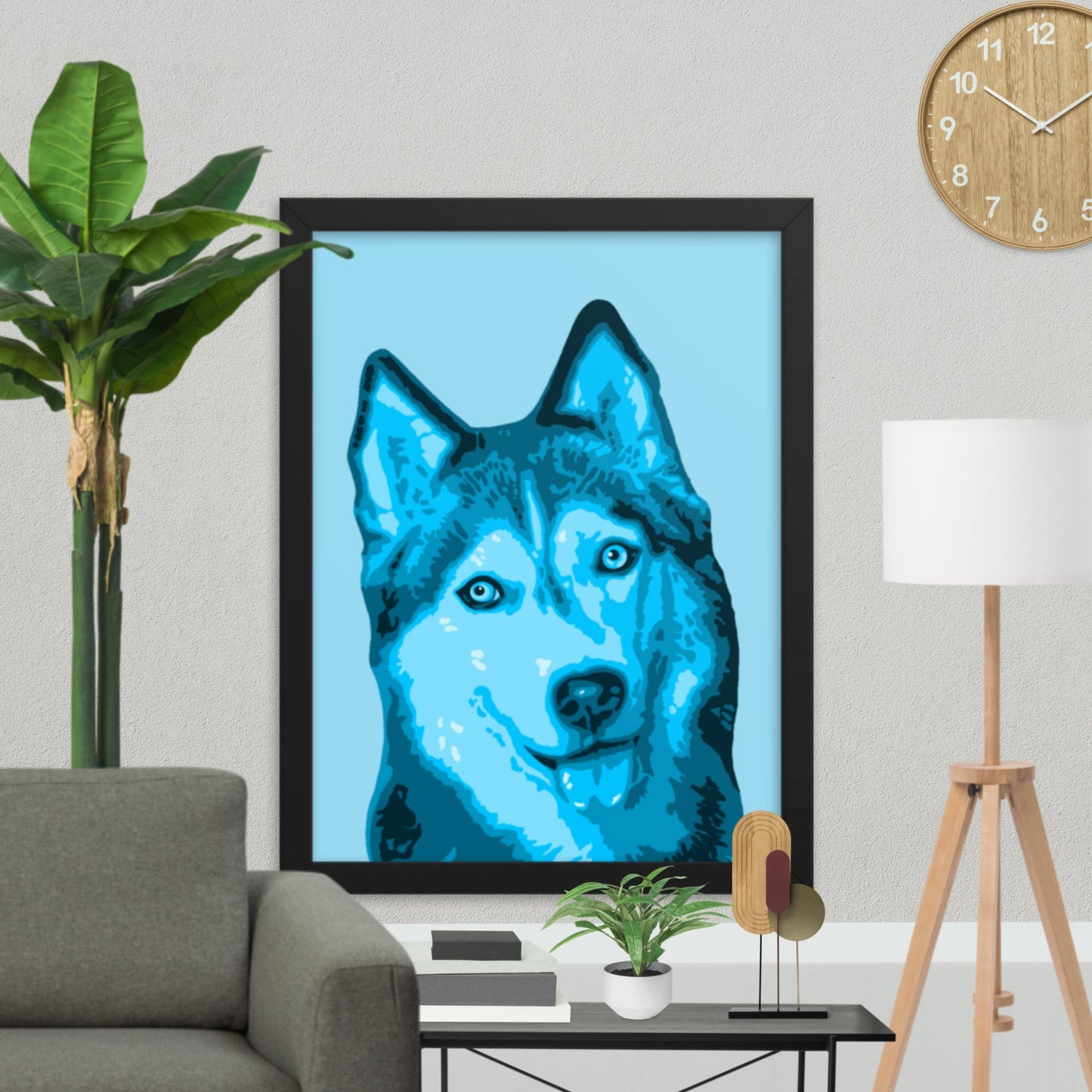 Framed Husky Poster