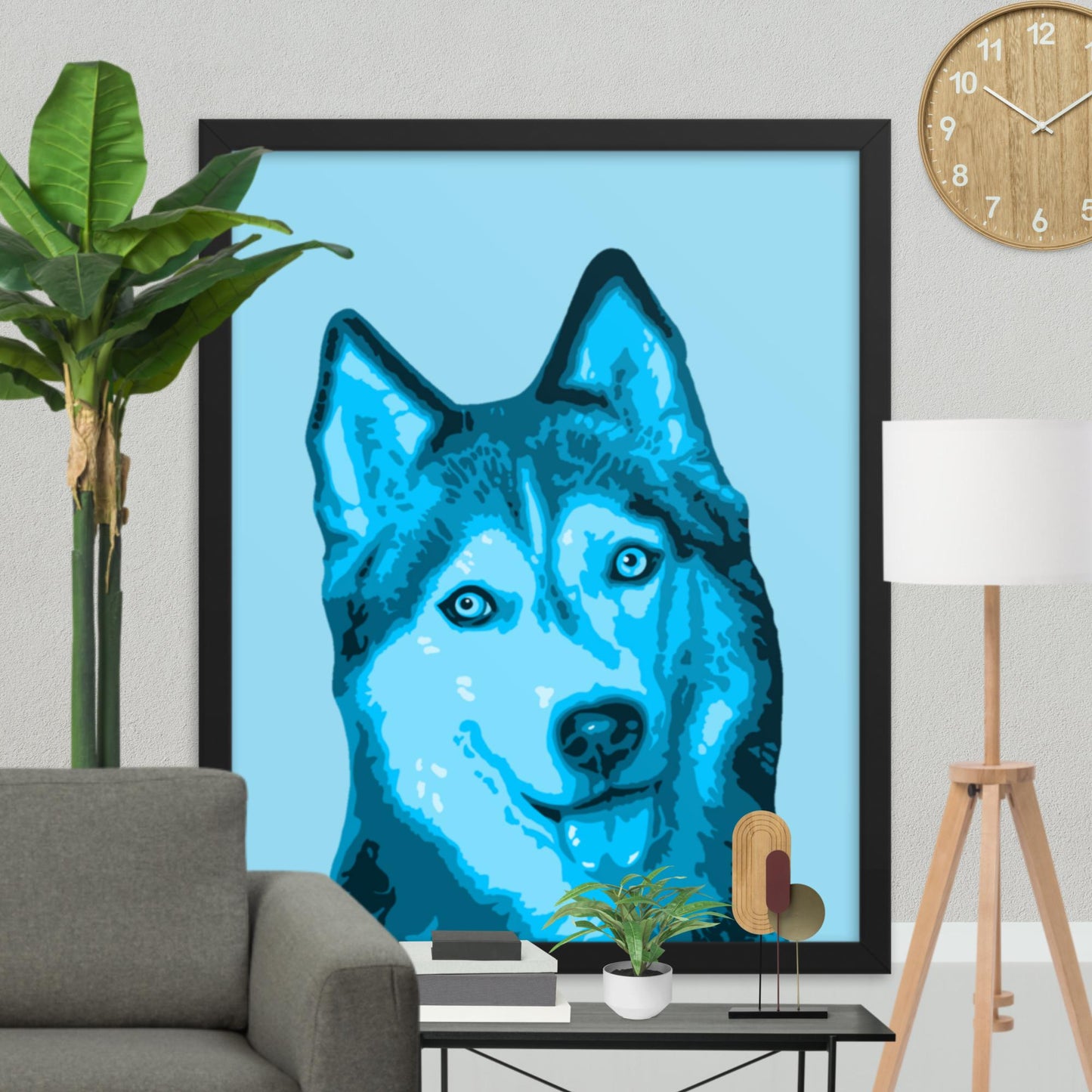 Framed Husky Poster