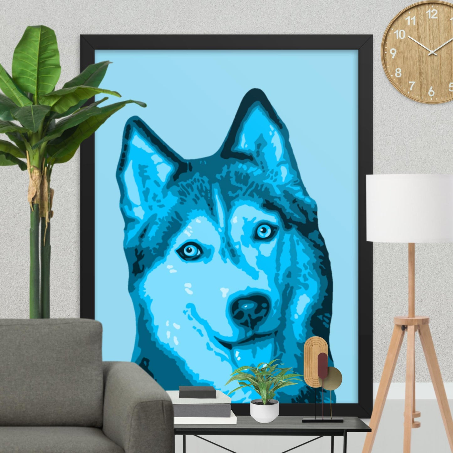 Framed Husky Poster