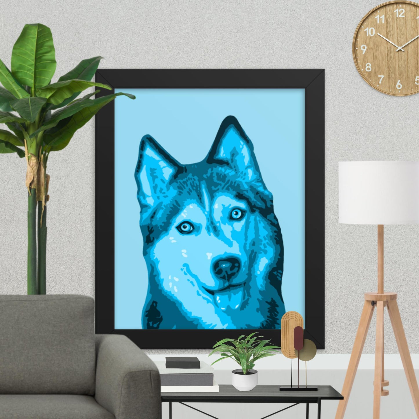 Framed Husky Poster