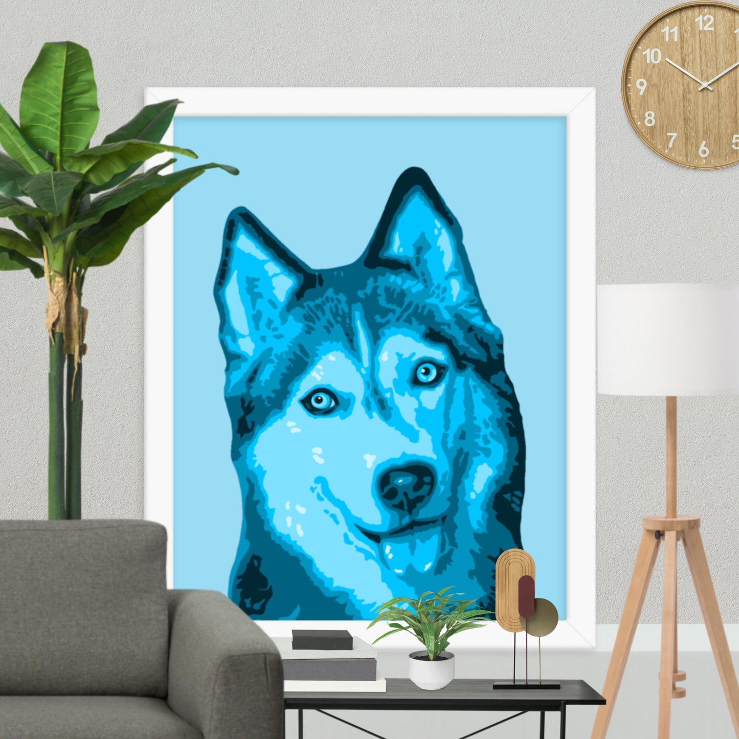 Framed Husky Poster