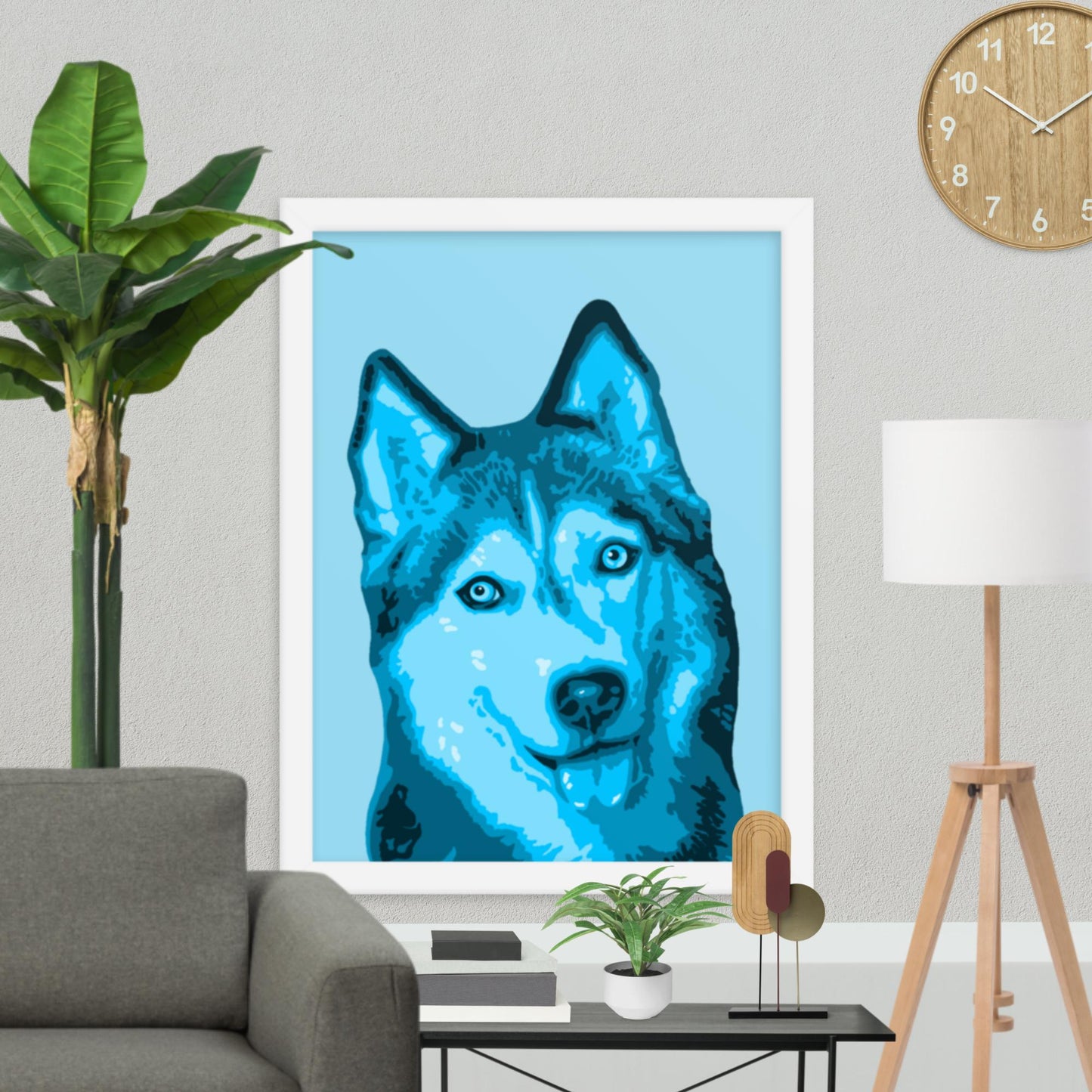 Framed Husky Poster