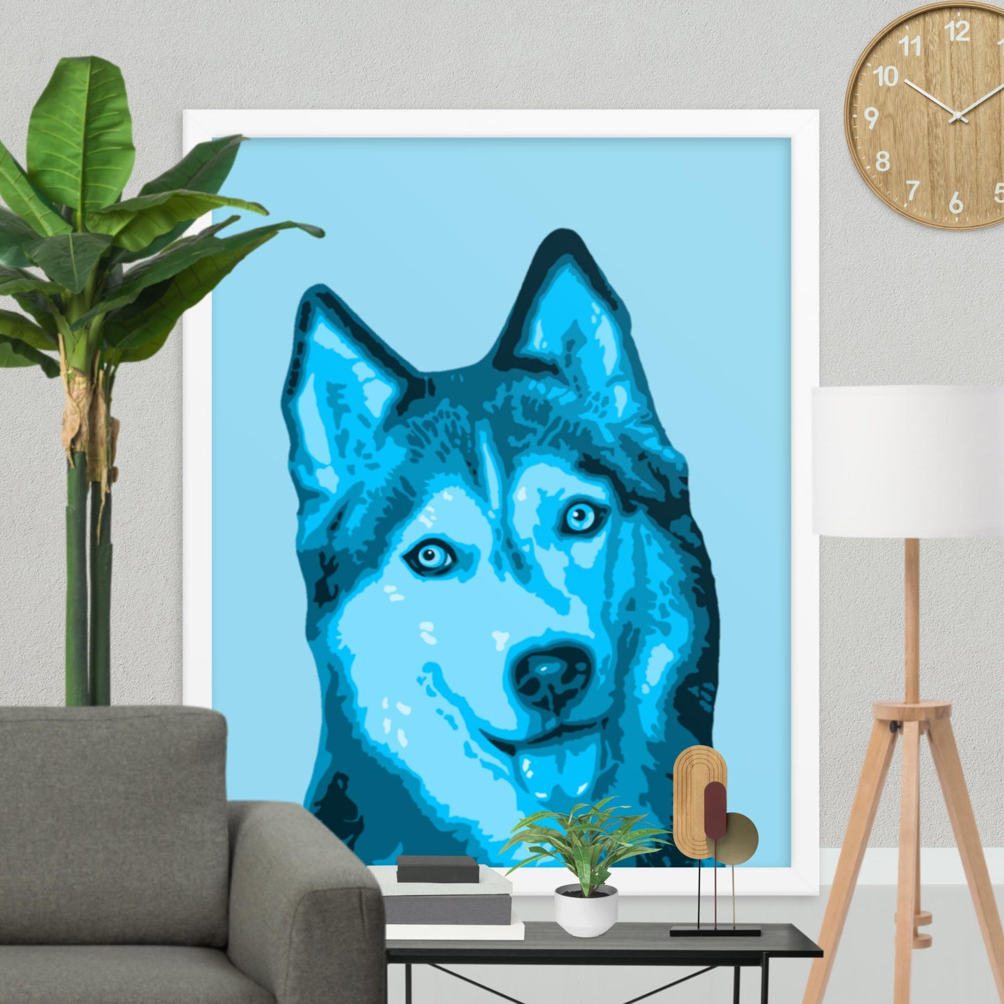 Framed Husky Poster