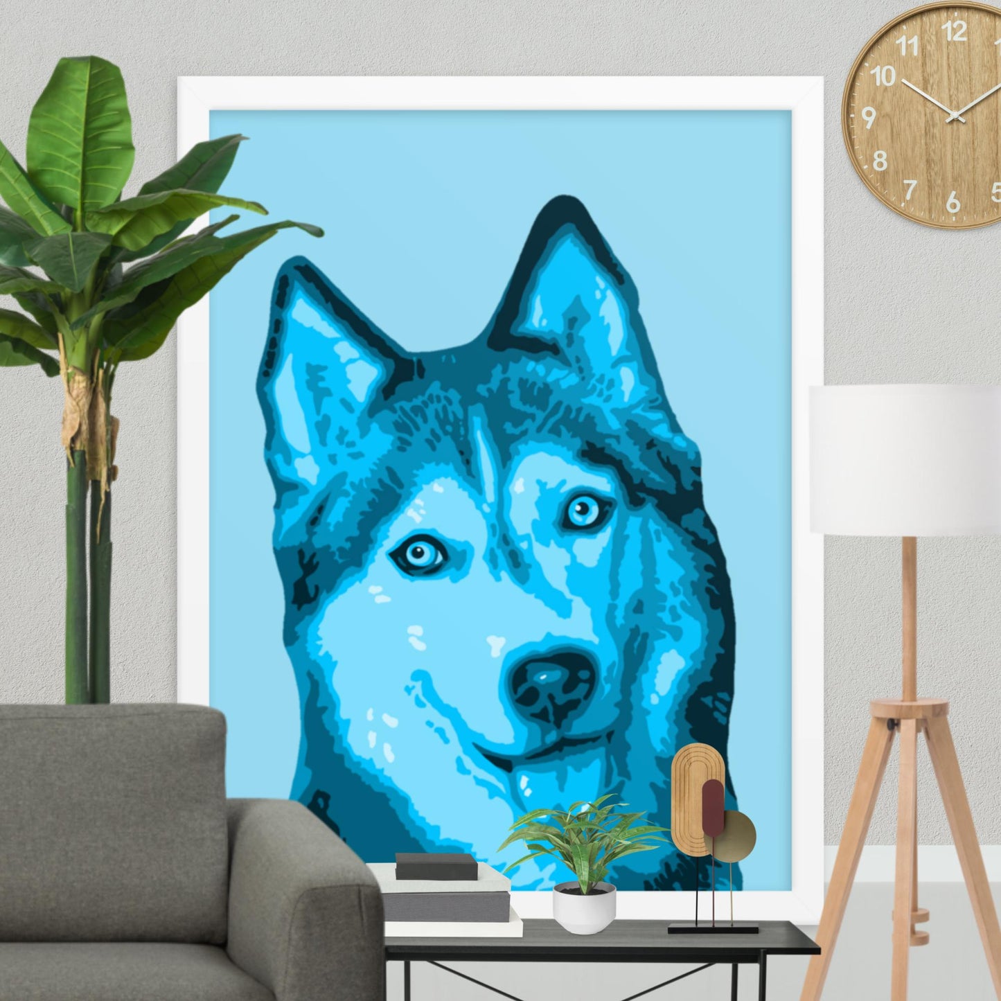 Framed Husky Poster