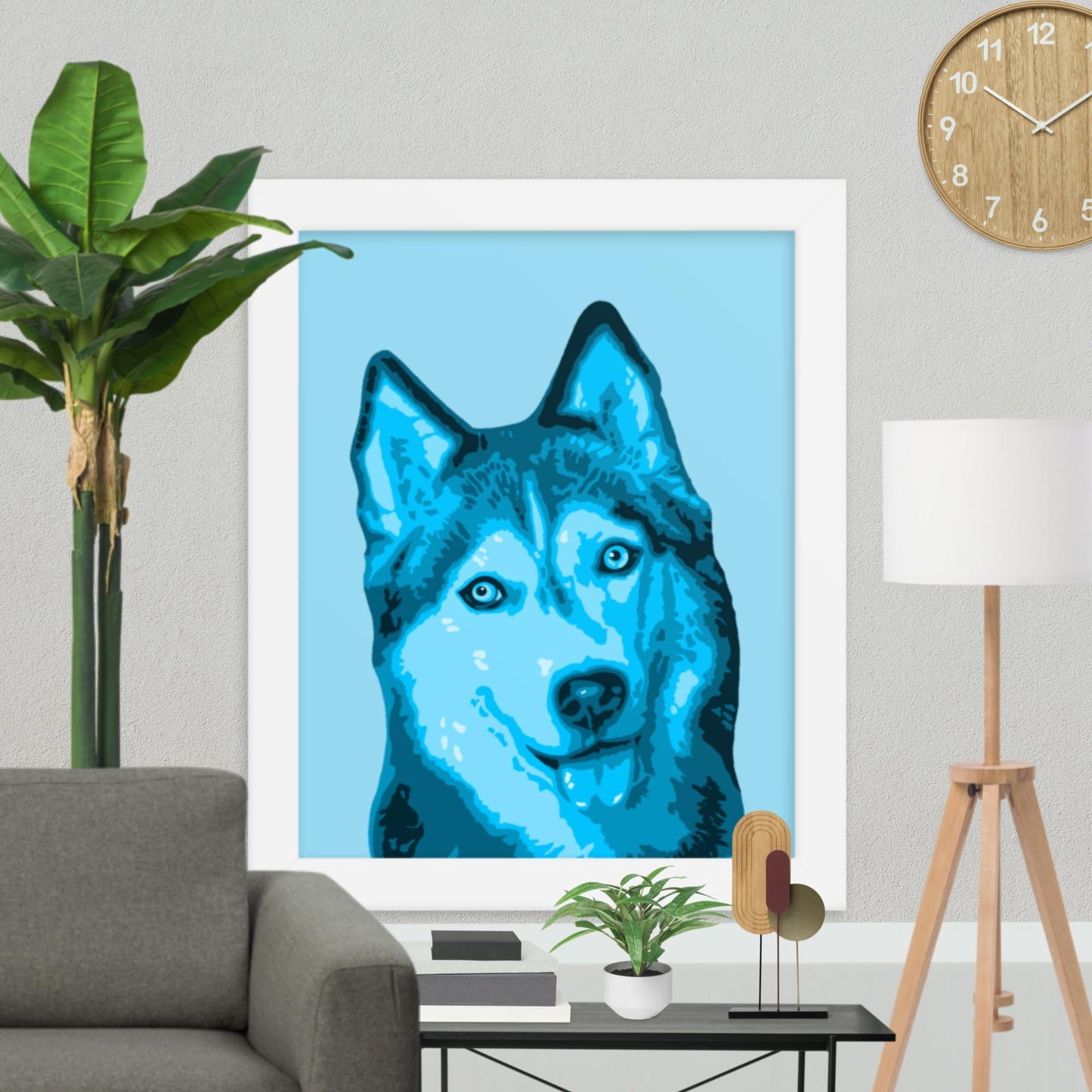 Framed Husky Poster